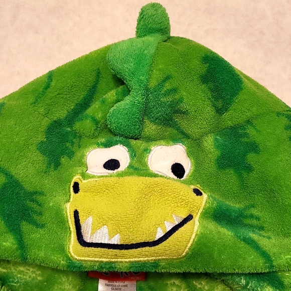 Green dinosaur plush hooded robe - Picture 3 of 3